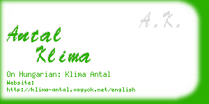 antal klima business card